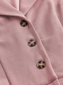 SHEIN MOD 复古粉色连体裤，配西装领和腰带，优雅连体裤，外出连体裤，西部连体裤，假日服装 - 粉色 - 查看 3