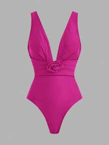 Swim Oasis 1 pieza Traje de baño de una sola pieza de unicolor para mujer, de moda para el verano