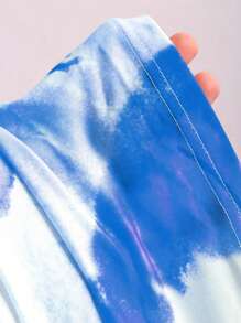 Sweetra 女式夏季无袖修身鱼球印花连衣裙 - 藍色 - 查看 5