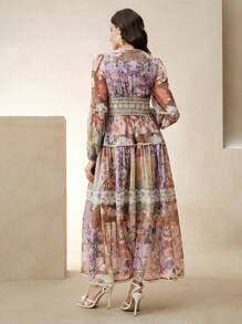 Anewsta 优雅蕾丝印花连衣裙，适合春季、节日、假日、海滩、度假