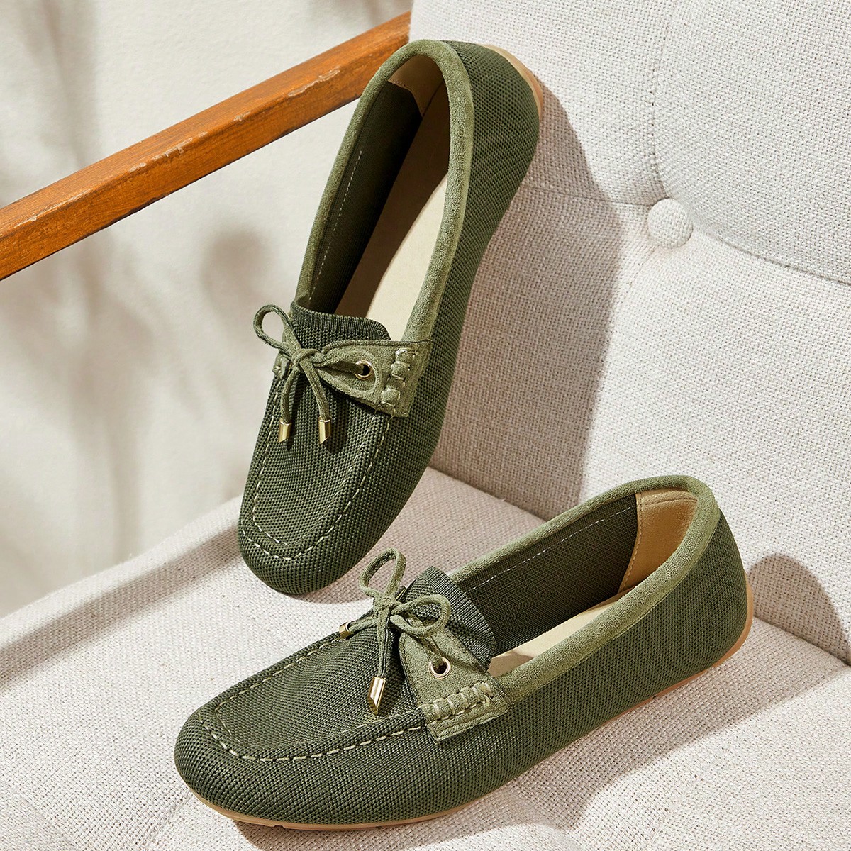 Zapatos planos versátiles y casuales con cordones para mujer para Navidad
