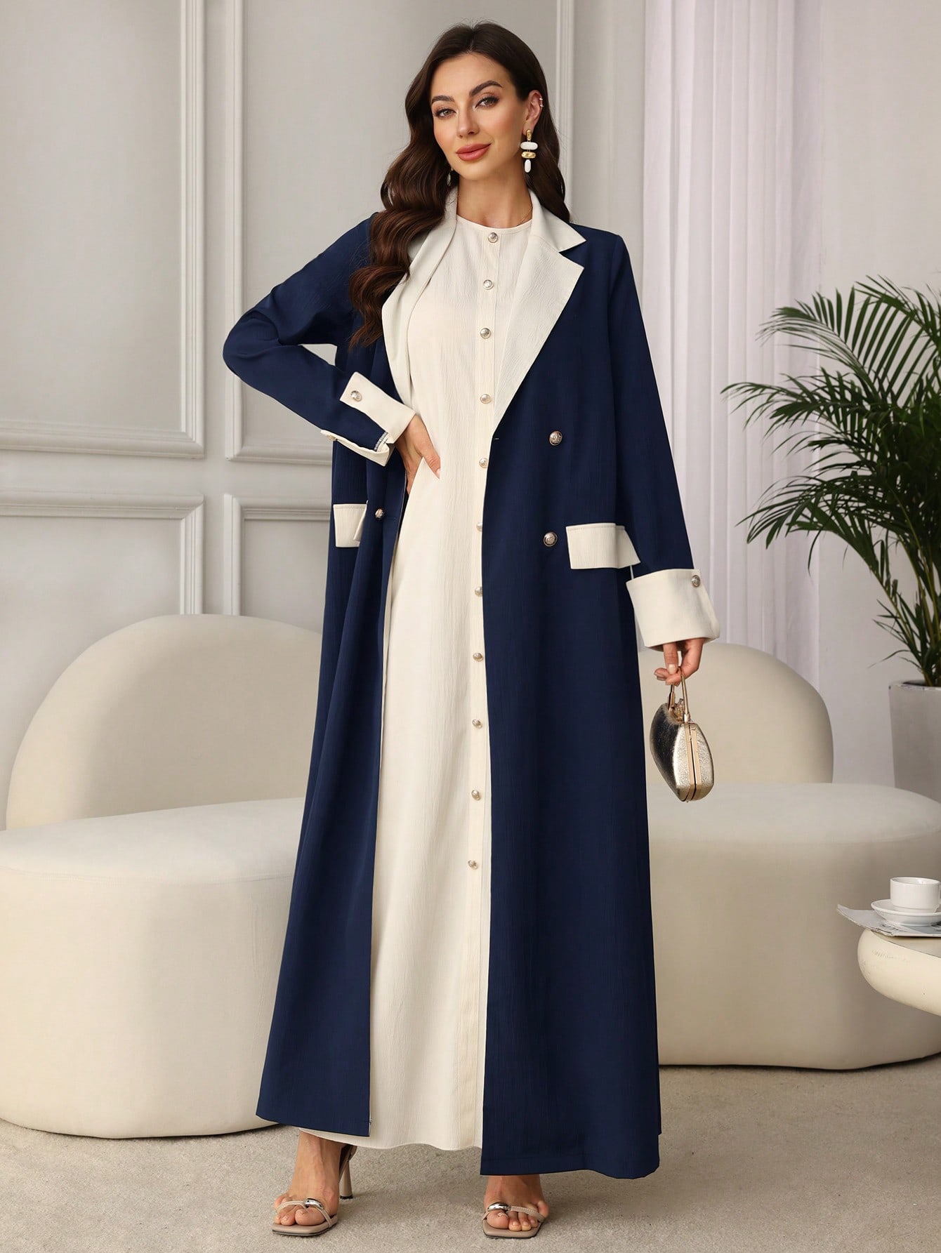 SHEIN Najma مجموعة سيدات كاردجان طويل منحف متساهل...