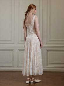 SHEIN MOD Robe élégante et romantique avec volants, dentelle et nœud, convient pour le thé, les rendez-vous, les fêtes, les robes de bal, les tenues d'anniversaire, les vêtements de la Saint-Valentin, les tenues de vacances pour femme, les tenues d'été pour femme, les tenues de plage pour femme, le Mardi Gras, la robe de la Saint-Valentin, les tenues de festival rave