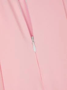 Sweetra Plus Size Fashionable And Sweet Style Sleeveless Top And Pleated Skirt 2 Pieces Set - Pink - View 8