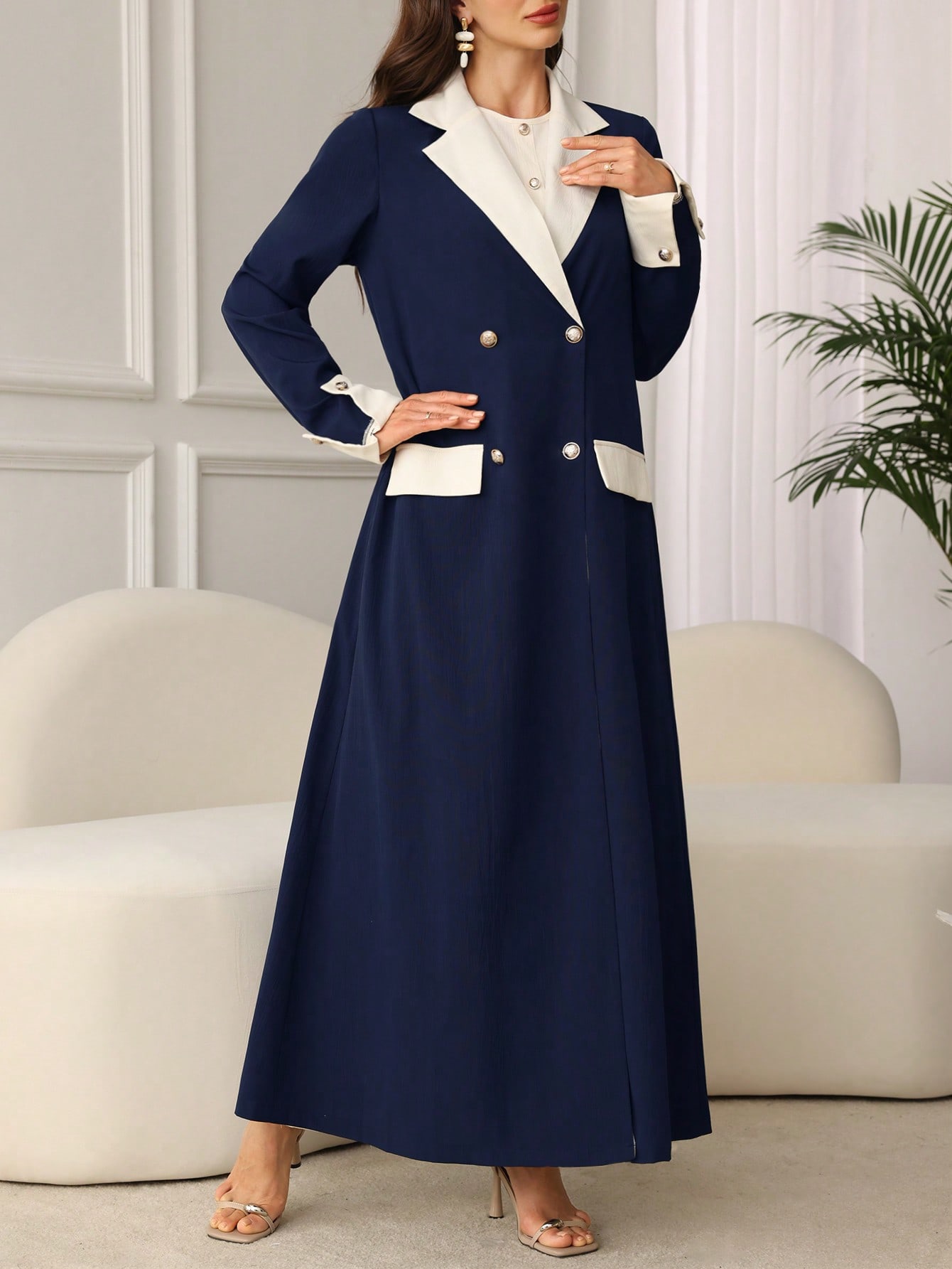 SHEIN Najma مجموعة سيدات كاردجان طويل منحف متساهل...