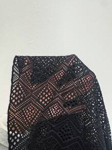 SHEIN Swim Women Solid Color Hollow Out Design Sexy Bikini Bottom For Summer Beach Vacation - Black - View 8