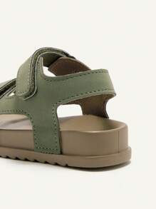 Cozy Pixies 1双儿童夏季休闲钩环绿色军绿色百搭时尚百搭男童幼儿软底平底凉鞋