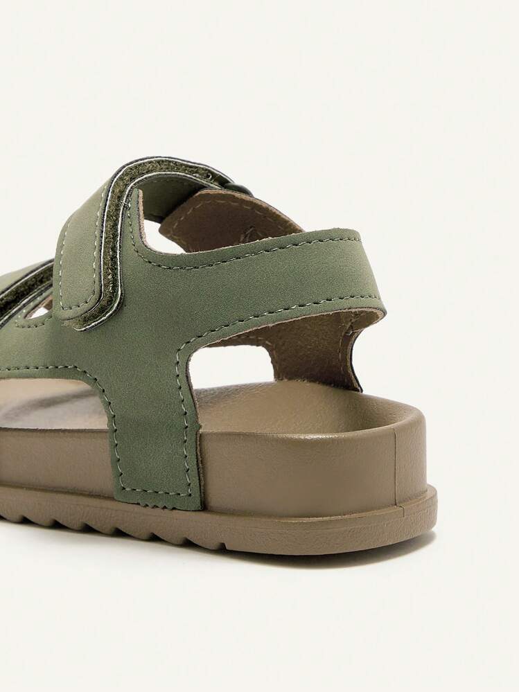 Cozy Pixies 1 Pair Kids Summer Casual Hook-And-Loop Green Military All-Match Fashion Versatile Boys Toddler Soft Bottom Flat Sandals - Army Green - View 6