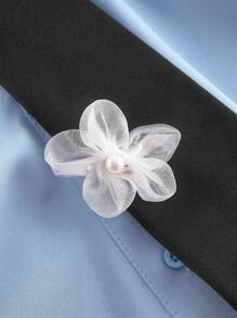 SHEIN MOD Plus Size Ladies' Light Blue Shirt With Necktie Decorated Front Button, Back To School Shirts, Fall, Office Wear, Going Out Tops, Women Shirts, Preppy Tops, Bachelorette, Rave Festival, Work, Concert Women Summer Street Wear Office Tops Office - Baby Blue - View 4