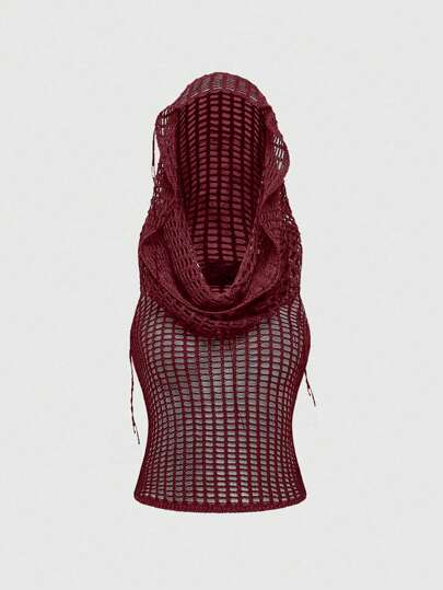 ROMWE Grunge Punk Millennium Y2K Distressed Casual Hooded Knit Sweater