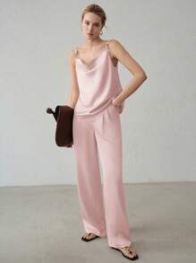 MOTF PREMIUM بنطلون بدلة مطوي مخصص - وردي فاتح - مشاهدة 6