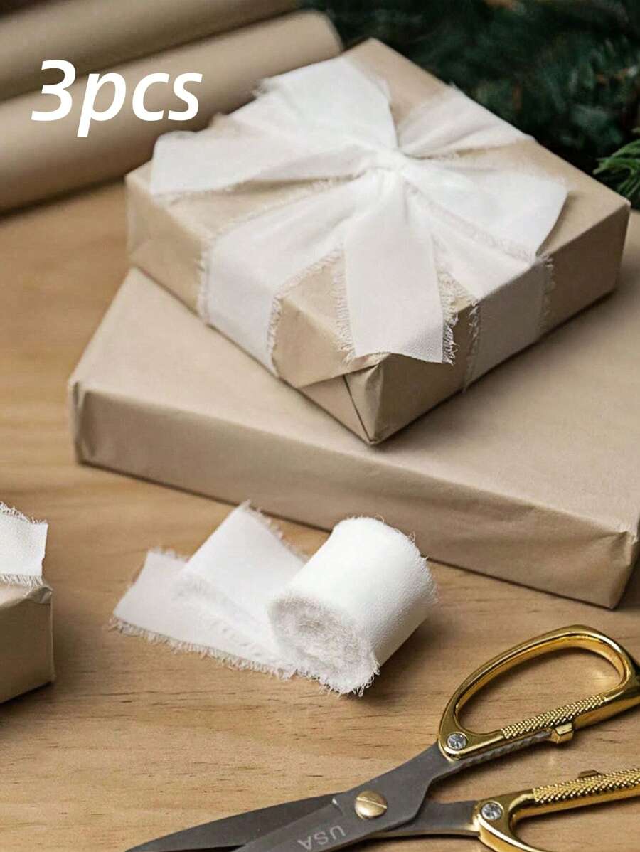 SHEIN 1 cái/3 cái Màu trắng, Ruy băng voan viền thủ công chất lượng cao, Thích hợp cho thiệp mời đám cưới, Hoa cưới, Bao bì quà tặng, Đồ thủ công DIY, Trang trí bối cảnh, Trang trí lễ hội, Trang trí phòng, Trang trí nhà cửa, Trang trí văn phòng, Trang trí tiệc theo chủ đề, Trang trí Giáng sinh, Tốt nghiệp Ngày của Mẹ - trắng - Xem 1