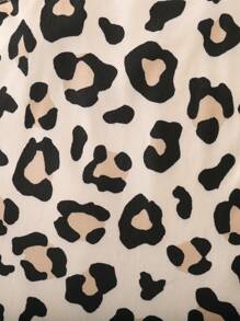 新生女婴可爱夏季针织弹力豹纹连体衣，裤裆处有按扣