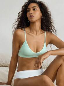 Ocili Ocili Camiseta sin costuras y elástica de punto sin aro para mujeres