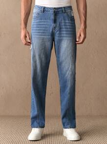 Manfinity NXTstreet 男士复古水洗美式牛仔哈伦慢跑裤，锥形腿休闲裤