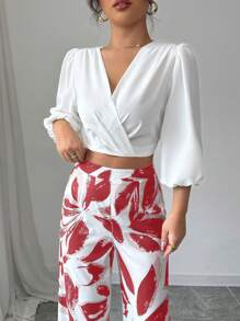 Elenzga Women Two Pieces Outfits For Daily Wear - Red - View 4