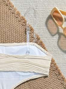 SHEIN 青少年女孩不对称分体连体泳衣，合身、休闲、舒适、运动风格