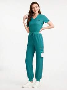 Scrubzie 纯色多口袋简约医用制服裤