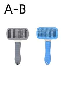 1/2 件猫咪美容刷，自清洁宠物美容刷，适用于狗猫宠物美容刷工具，可轻柔去除松散底毛、垫子缠结毛发，宠物按摩自清洁刷升级版 - 彩色 - 查看 27