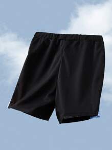 SHEIN 2pcs Set Teen Boy's Contrast Color Block Printed T-Shirt And Shorts Sports Suit;Spring Wear; Teen Boys' Clothing; Kids' Jackets, Spring Back To School