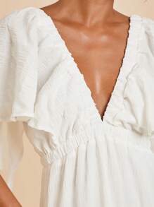 Travachic Váy trắng tay ngắn cổ chữ V màu trơn cho nữ đi nghỉ dưỡng mùa hè, trang phục mùa hè cho nữ, đồ đi biển, lễ Phục sinh, trang phục đi biển cho nữ, trang phục nghỉ mát cho nữ, phong cách Boho, lễ hội âm nhạc, trang phục nghỉ mát nhiệt đới cho nữ - trắng - Xem 6