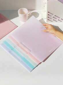 SHEIN 1pc Faux Jade Colored File Folder, A4 Pull Rod Clip Swing Clip PP Information Folder Back To School,Back To School,School Supplies