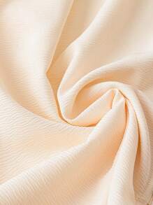 SHEIN LUNE Blusa feminina com design francês, manga curta/manga pétala, decote em V, botões decorados, tecido texturizado de alta qualidade, tamanho grande - Damasco - Ver 7