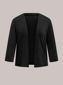 SHEIN Clasi 2件套大码女式修身优雅连衣裙和开衫套装 - 綠色 - 查看 4