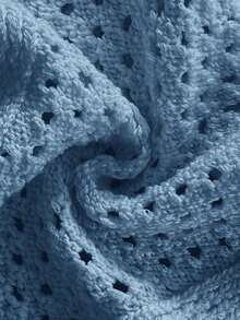 Soleia 全新优雅度假腰部设计针织无袖上衣 - 藍色 - 查看 6