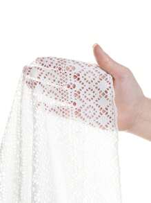 女孩度假风格白色钩针中长款沙滩罩衫 - 彩色 - 查看 8