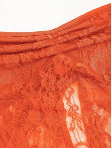 EgrlEra Women's Strapless Lace Top Y2K  - Orange - View 5