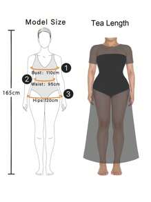 DreamSkyne Court Retro  Elegant & Refined Plus Size Women's V-Neck Long Retro Pattern Drawstring Waist Dress, Summer - Multicolor - View 6