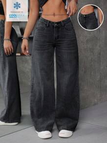 SHEIN ICON V型低腰牛仔裤，夏季时尚