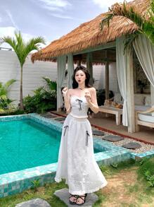 DAZY Women Two Pieces Outfits For Daily Wear - White - View 6