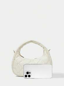 SHECARRY Women Handbag Solid Color Zipper Simple Fashion, Suitable For Summer - White - View 4