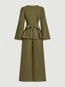 Firerie 女士日常两件套服装 - 軍綠色 - 查看 7