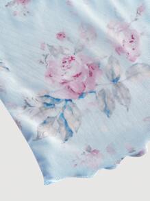 SHEIN MOD 女士度假蓝色碎花两件套服装：可爱上衣和美人鱼裙，适合日常穿着、夏季、海岛度假服装、西部风、外出上衣、波西米亚风女装、海滩度假服装、伊比萨岛服装、仙女风、女士两件套服装、裙子两件套、双人夏季 - 彩色 - 查看 3