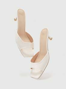 CUCCOO BIZCHIC Sandal Hak Tinggi Minimalis Serbaguna untuk Wanita, Cocok untuk Natal - Krem - View 9