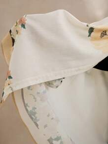 Anewsta Conjunto de 2 piezas de camisa y pantalones con estampado floral tejido para mujeres, elegante para primavera/verano y vacaciones románticas