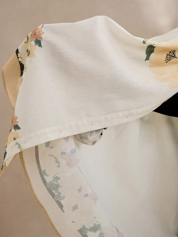 Women Floral Placement Print Woven Shirt And Pants 2 Pieces Set, Romantic Spring/Summer Holiday Elegant