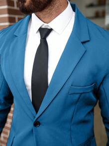 Calvornis Men's Plus Size Solid Color Jacket And Pants Suit