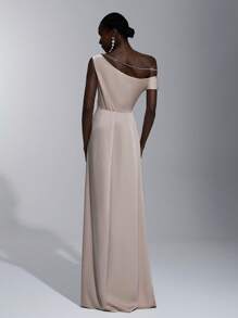 Elitara Elegant, Romantic, Sexy, Minimalist Khaki Satin Stretchy Spaghetti Strap Backless, Bodycon Dress, Fashion, Influencer, Holiday, Party, Birthday, Wedding, Bridesmaid