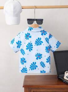 Chemise décontractée pour bébé garçon avec motif blocs de couleurs, col revere, manches courtes et boutons, convient pour le port quotidien, les fêtes et les occasions sociales. Chemise d'été pour bébé garçon, vêtements d'été pour bébés garçons, cardigans pour tout-petits, 6 mois - 3 ans - Multicolore - Voir 2