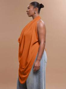 MUSERA 加大码雪纺超大露背吊带上衣，适合外出、性感、俱乐部、假日、夏季度假、狂欢、节日、音乐会、伊比沙岛秋冬圣诞节