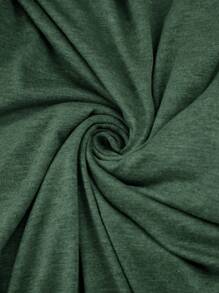 SHEIN Maternity V-Neck Ruched Short Sleeve T-Shirt, Casual Summer - Army Green - View 7