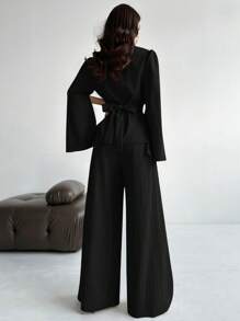 Firerie 女士日常两件套服装 - 黑色 - 查看 2