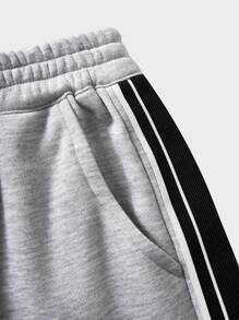 SHEIN Explorewe مجموعات الصيف للصبي البالغ من العمر من 8 إلى 12 سنة | ملابس رياضية محبوكة ببتل السحاب → ¥38.71 ! - رمادي - مشاهدة 6