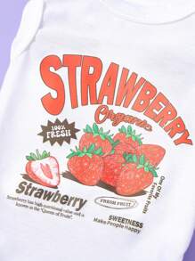 PETSIN 1pc Pet Cat Dog Universal White Strawberry Vintage Casual Breathable Printed Dog Vest