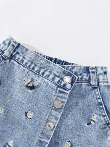 Young Girls Denim Two Pieces Outfits - Light Wash - View 4