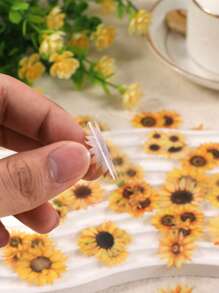 1pack 50pcs Adorable Mini Sunflower Pet Stickers For Diy Collage Back To School - Multicolor - View 3